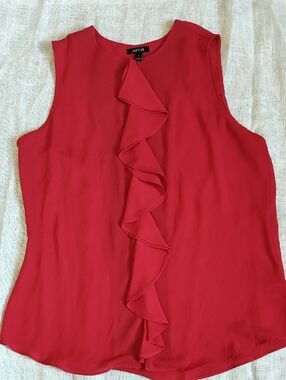 Apt. 9 Red Sleeveless Ruffle Front Camisole